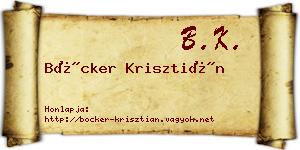 Böcker Krisztián névjegykártya